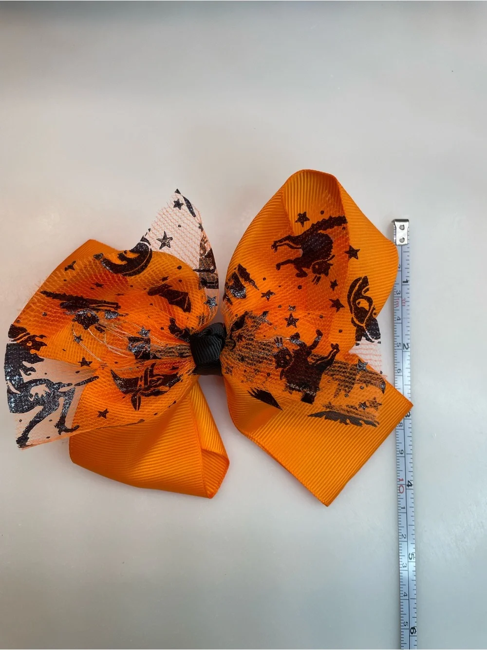 Orange Halloween Light Up Kids Hair Bow